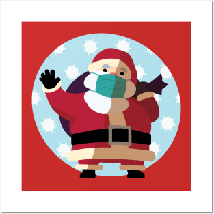 Covid Claus - Santa Claus Masks Up to Slow the Spread of Coronavirus/COVID-19 Posters and Art